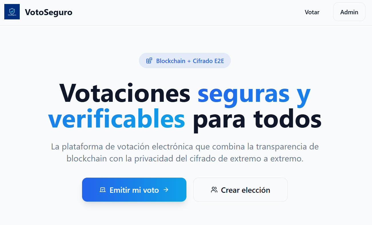 VotoSeguro - Votación Electrónica Blockchain